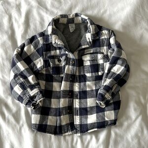 Carter's 3T Navy blue & White Fleece Lined Shacket